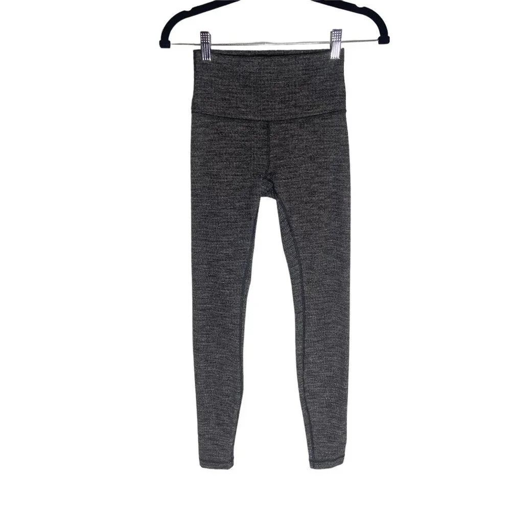 Lululemon Wunder Under High-Rise Tight *28" Luon Variegated Knit Black Heathered